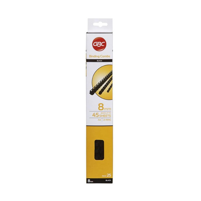 Gbc Binding Comb 8Mm Black Pk25 BEP8BK25