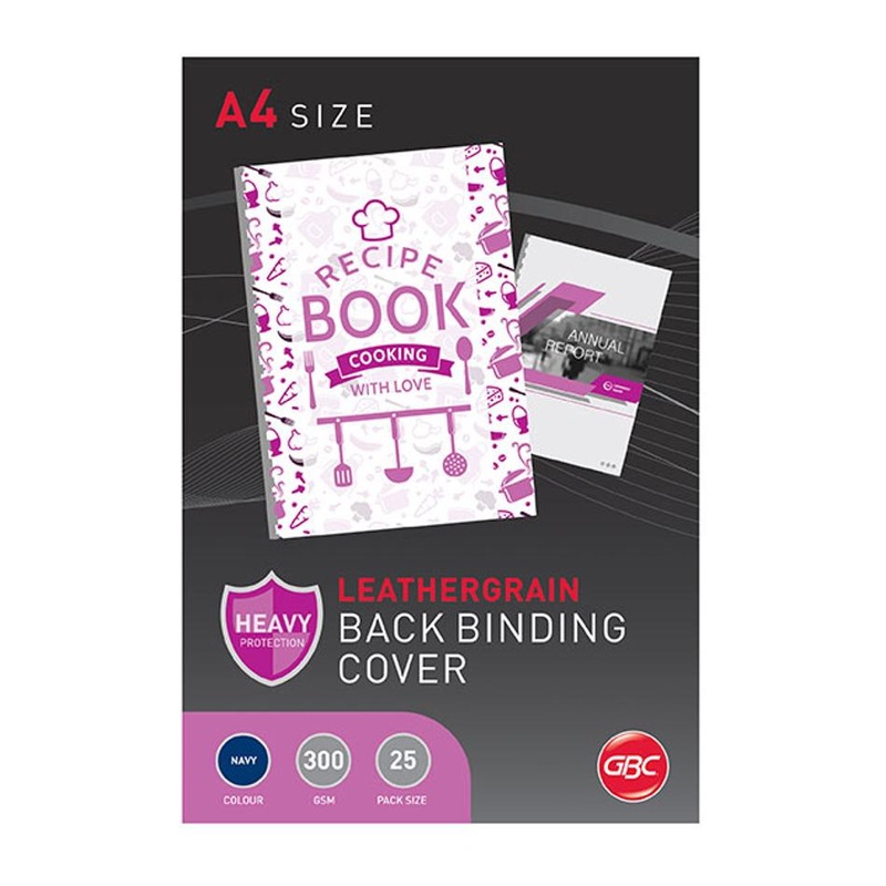 Gbc Binding Cover A4 L/Grain Navy Pk25 BCL300N25