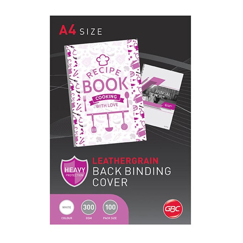 Gbc Binding Cover A4 L/Grain White Pk100 BCL300W100