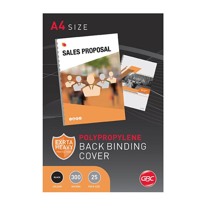 Gbc Binding Cover A4 Polycover Black Pk25 BCP300BK25