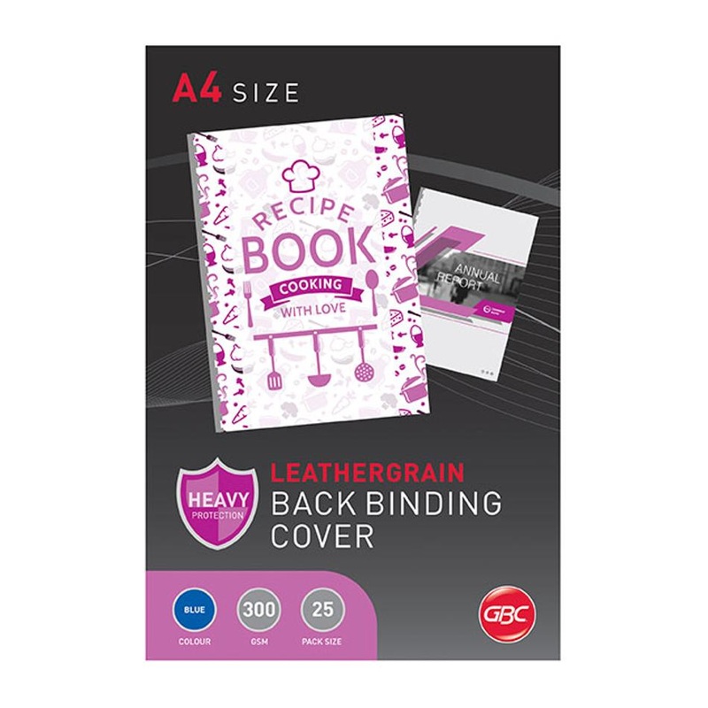 Gbc Binding Cover A4 L/Grain Blue Pk25 BCL300BL25