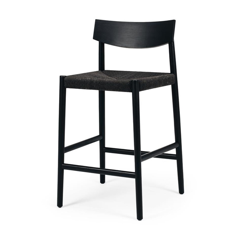 Ingrid Highback Black Oak Bar Stool
