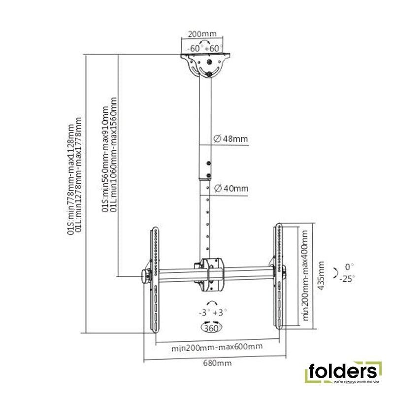 BRATECK 37'-75' Ceiling Mount