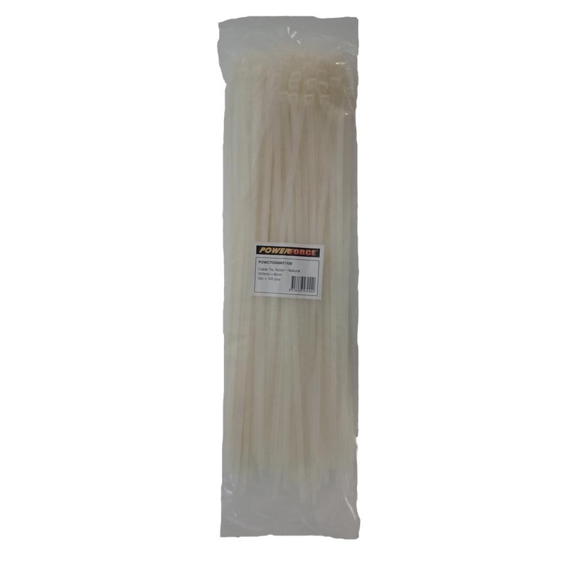 Powerforce Cable Tie Natural 550Mm X 8Mm Nylon Pack Of 100.