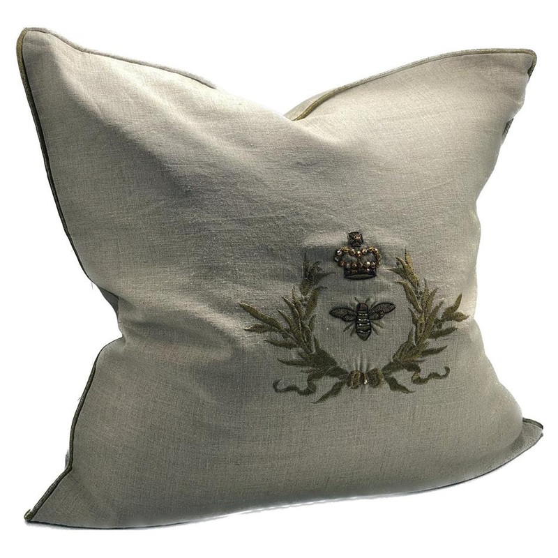 Rembrandt Cushion Cover - Hand Embroidered - Natural IH6006