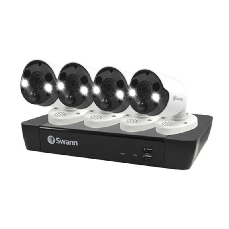 Swann 8Ch 4K Nvr Kit With 4 X 4K Pir Spotlight Bullet Cameras