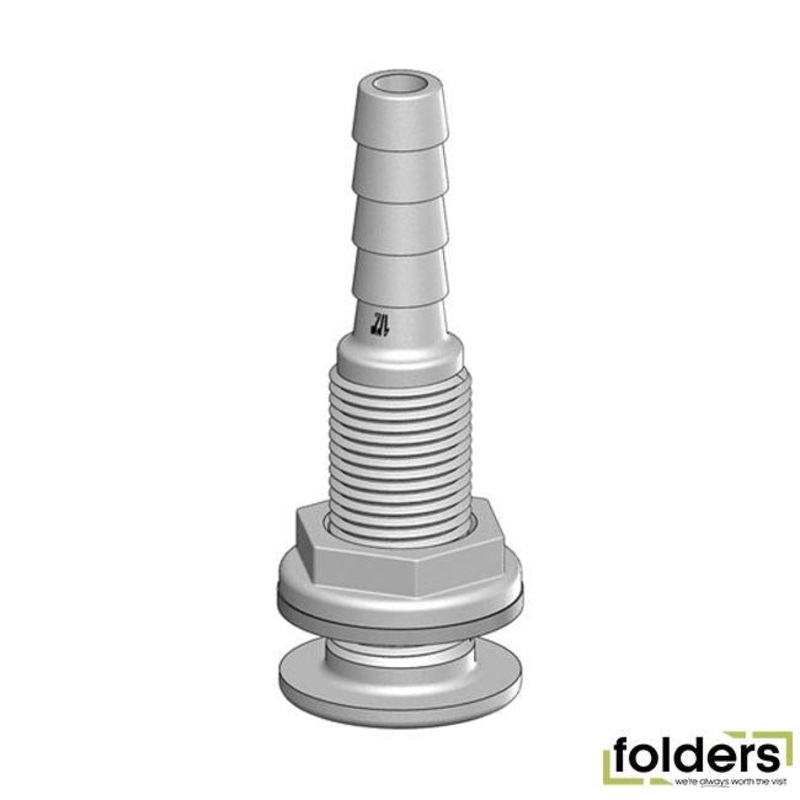 Threaded with barbed tails - 1/2in (13mm) tail int. dia 8mm