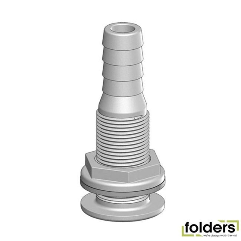 Threaded with barbed tails - 3/4in (19mm) tail int. dia 12mm