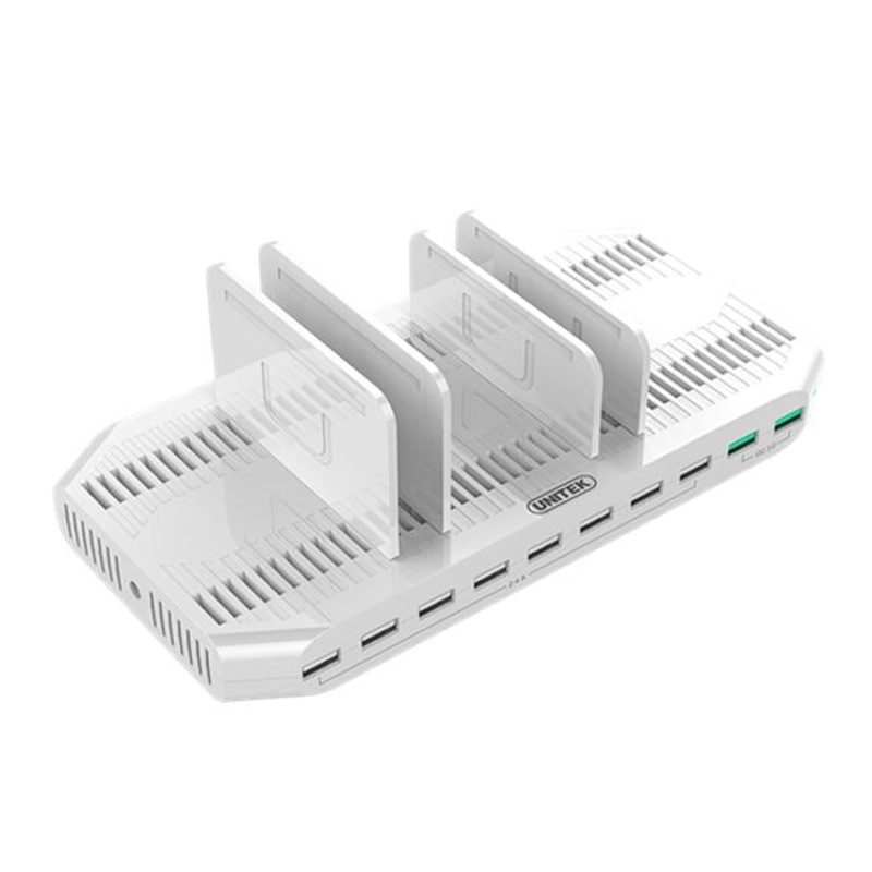 Unitek 10 Port Usb Smart Charging Station (8 Port 2.4A Usb-A + 2X