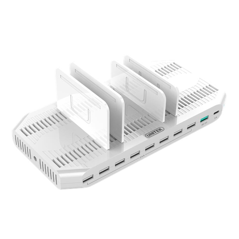 UNITEK 10-Port USB Smart Charging Station. 9 Port 2.4A USB-A + 1x Y-2190