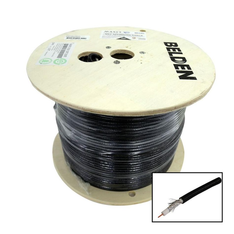 305M Roll Rg6 Shielded Cable Black C-RG6-305