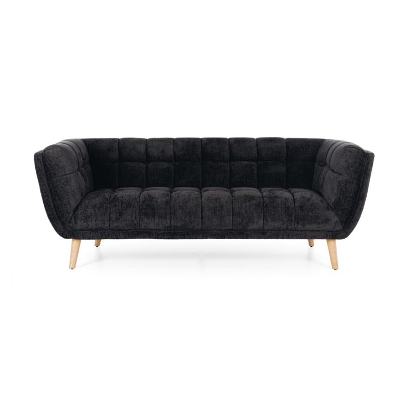 Furniture By Design Towelie 3 Seater Panther Black PLTOW3SBLK