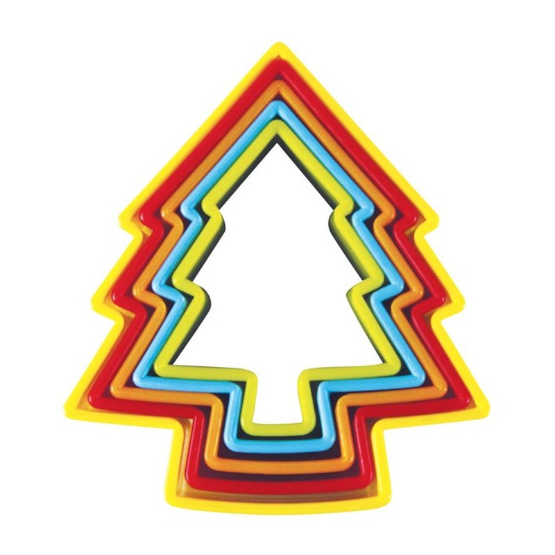 Avanti Christmas Tree Cookie Cutters 5 Piece Set - Multi Coloured