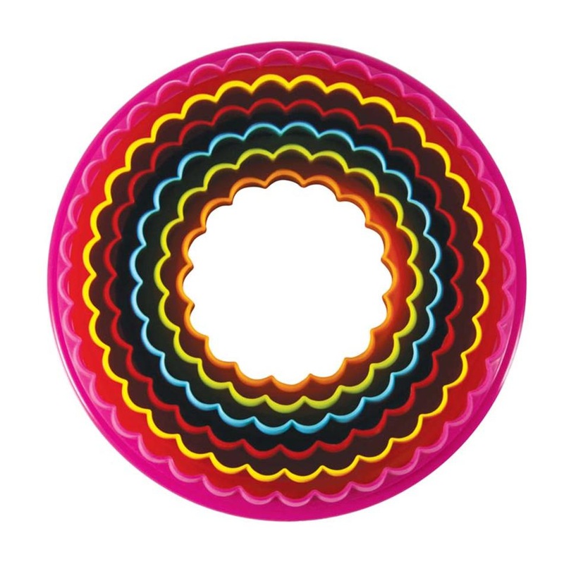 Avanti Double Sided Round Cookie Cutters 6 Piece Set - Multi Coloured