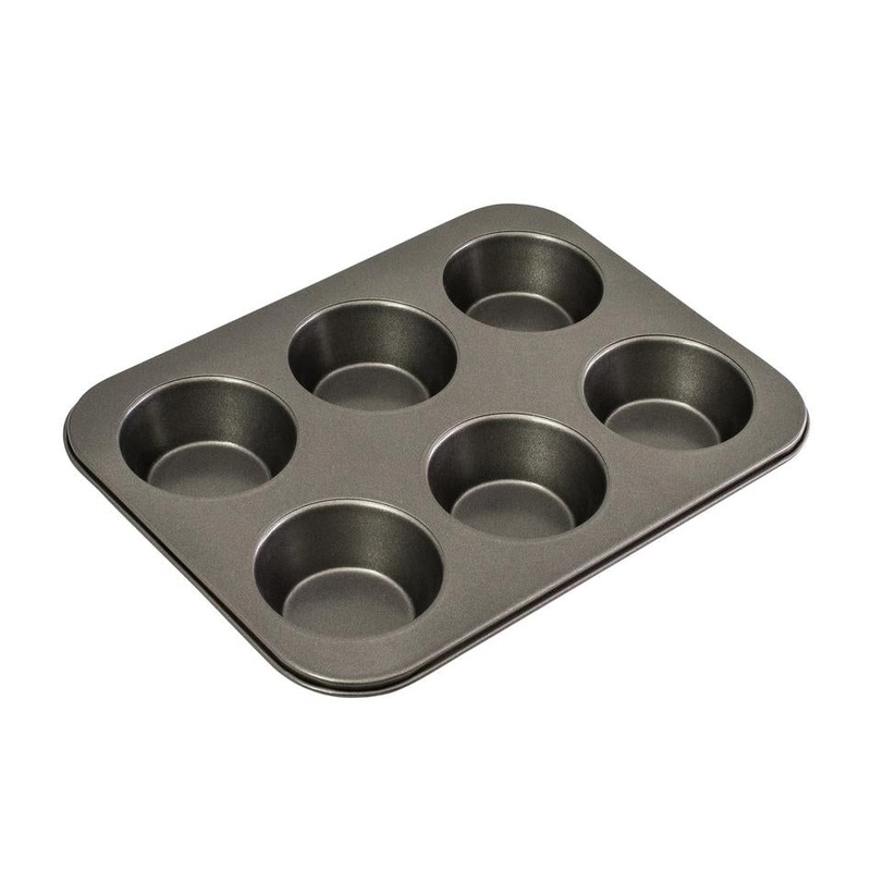Bakemaster 6 Cup Large Muffin Pan, 35 X 26Cm/9 X 4Cm - Non-Stick
