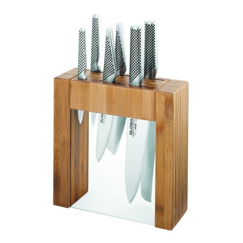 GLOBAL Ikasu Cutlery Block Set - 7 Piece
