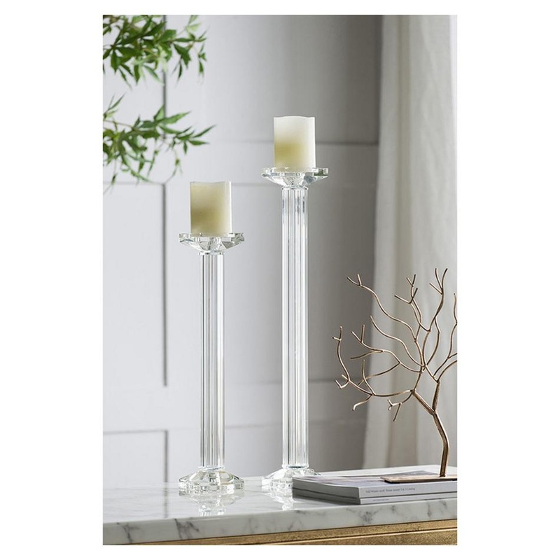 Rembrandt Crystal Pillar Candle Holder SE2775
