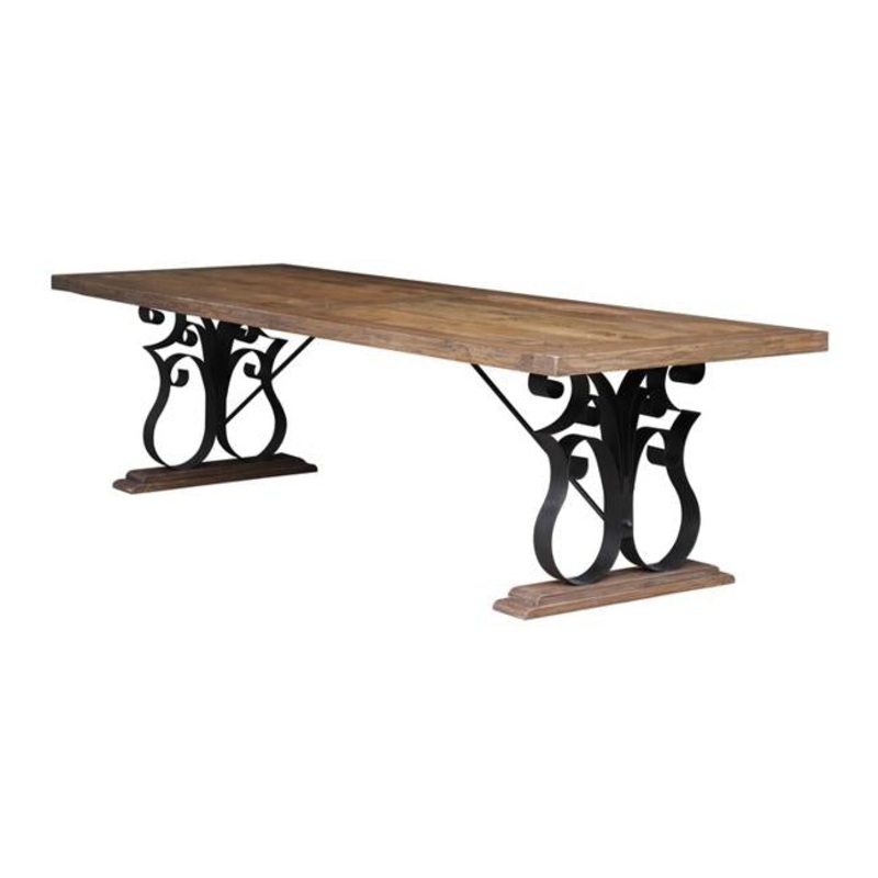Rembrandt Solid Reclaimed Elm Table with Black Iron Legs CF8173