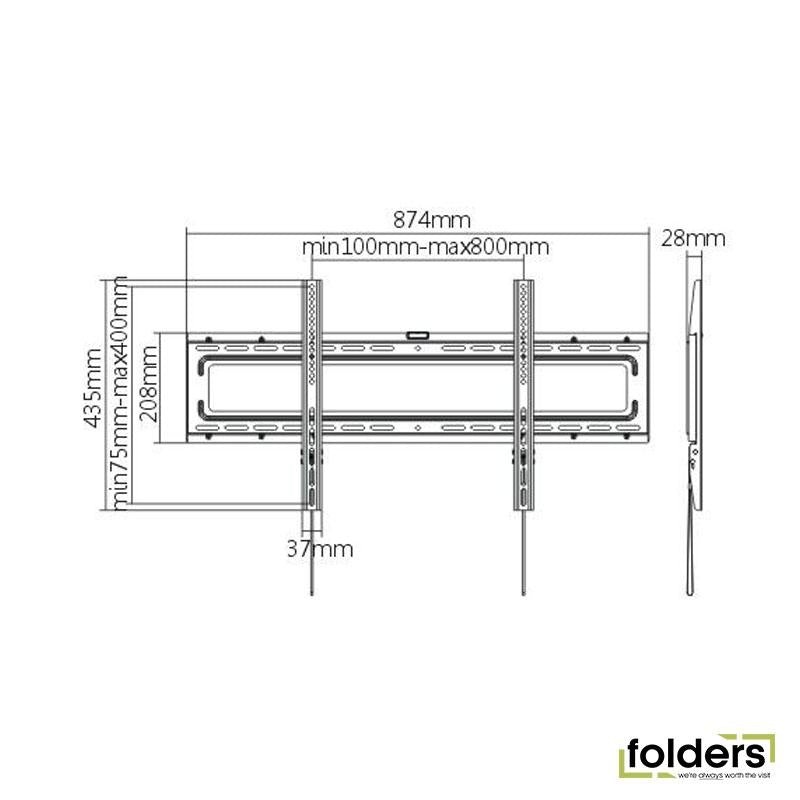 BRATECK 37-70" Fixed Wall Mount TV Bracket