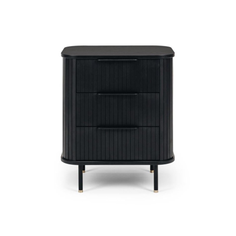 Furniture By Design Anders Bedside 3drw (Black Oak) SHABSO3B