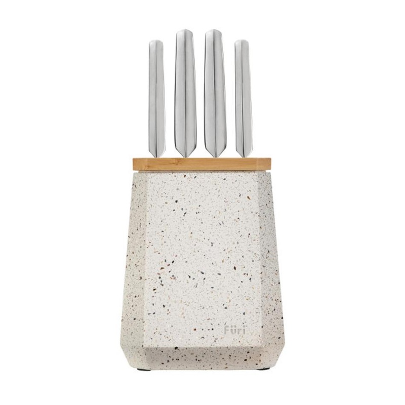 Furi Stone Knife Block Azure Terrazzo Set 5 Piece 41504