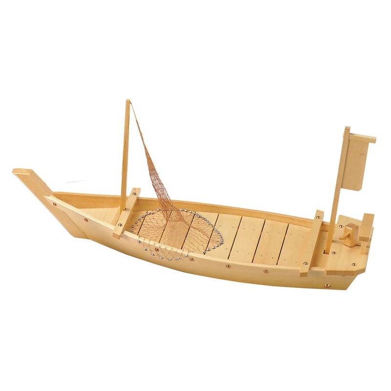 Yamacoh Spruce Sushi Boat with Fishing Net