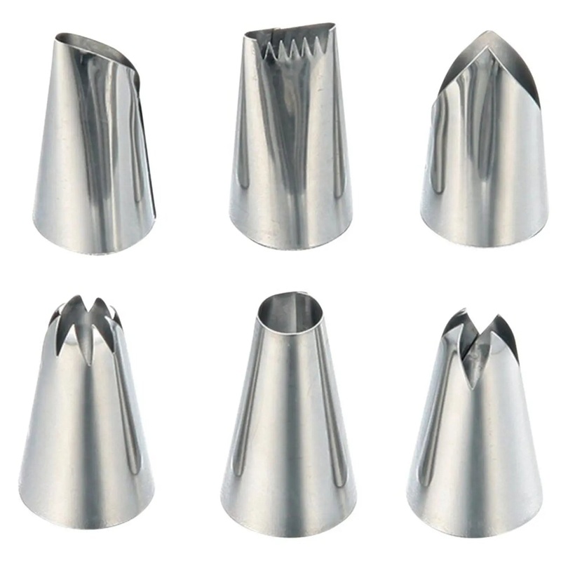 Tigercrown Cake Land Stainless Steel Piping Tips 6 pcs