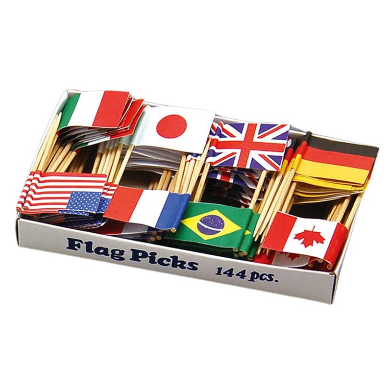 Yamacoh Paper All Nations Flag Food Picks 144 pcs