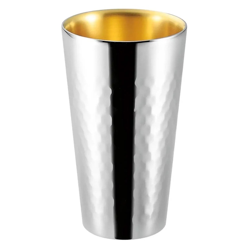 Asahi Stainless Steel Double-Wall Beer Glass Hammer Finish 250ml
