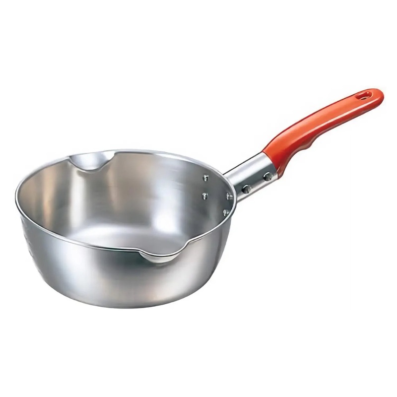 Takegoshi Stainless Steel Yukihira Saucepan with Double Spouts and Scale