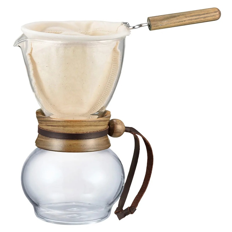 Hario Heat Resistant Glass Coffee Dripper with Wooden Holder