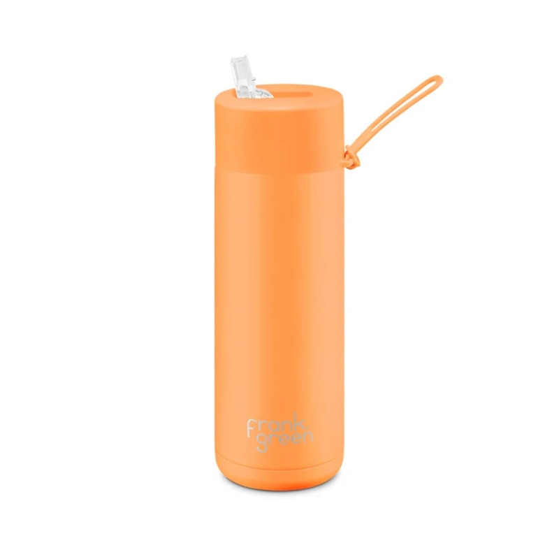 20oz Reusable Bottle - Straw Lid - Neon Orange