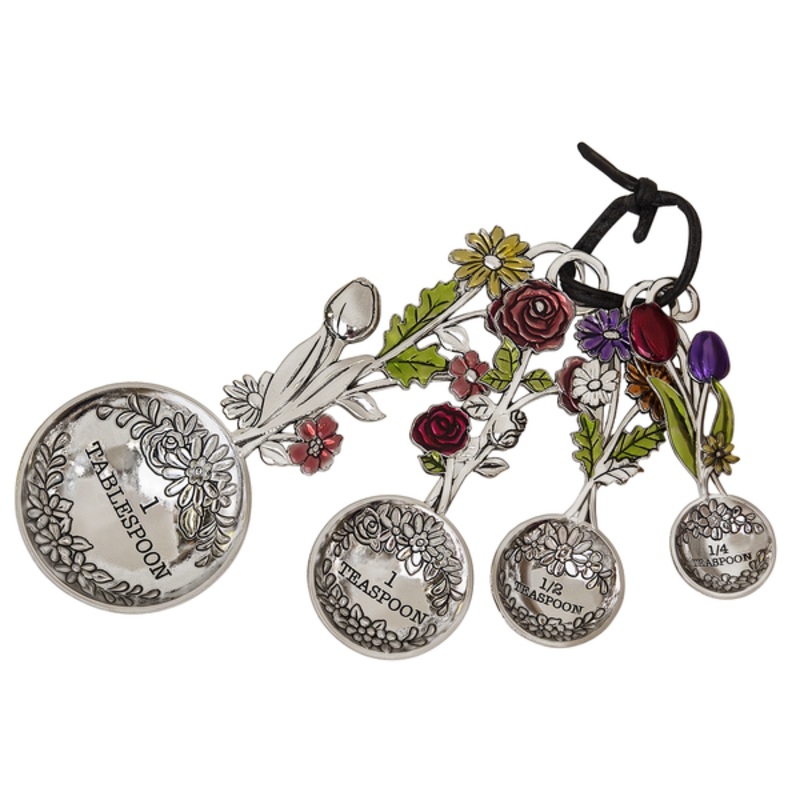 Ganz Measuring Spoons (Set of 4): Flower Bouquet