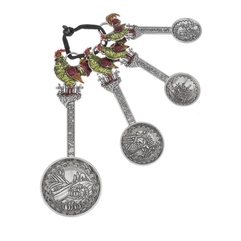 Ganz Measuring Spoons (Set of 4): Roosters