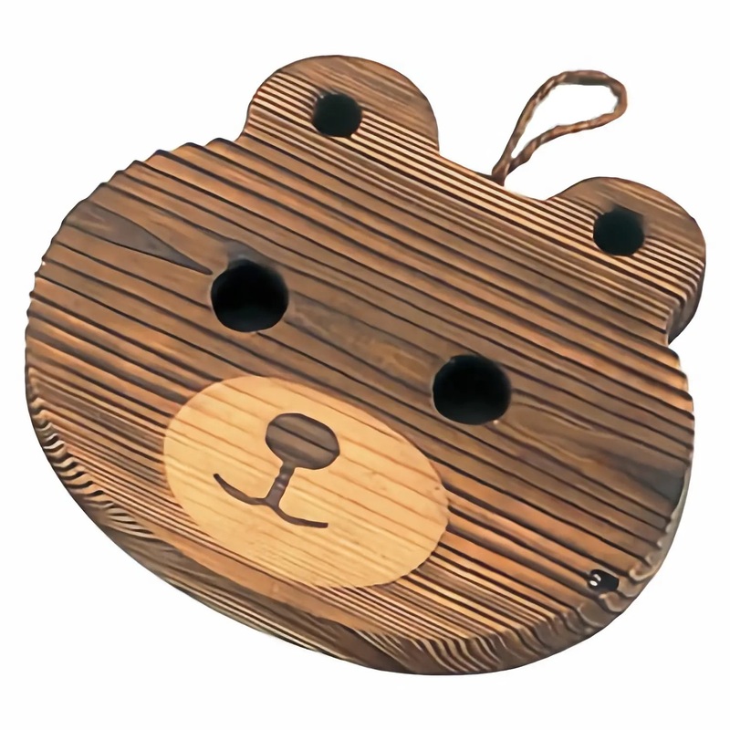 Manyo Natural Wood Pot Mat Bear