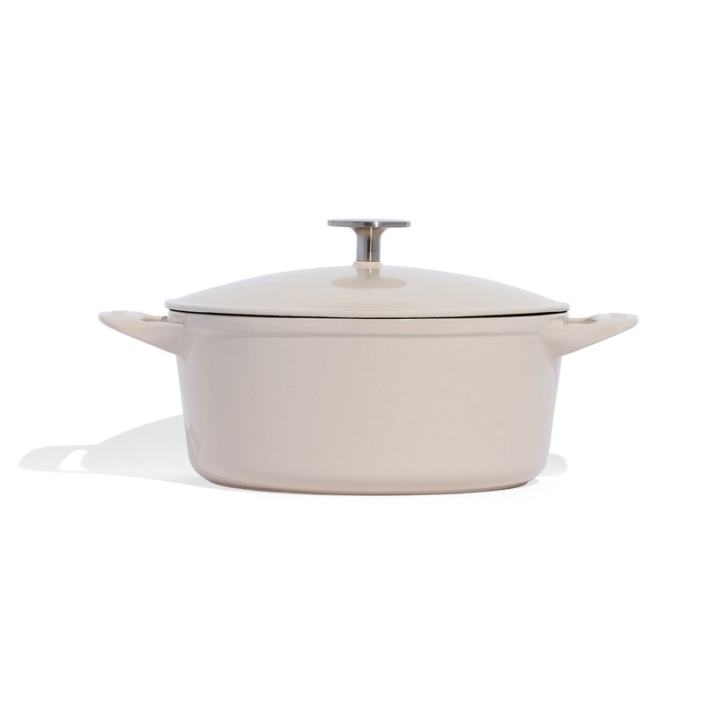 MADE IN Enameled Cast Iron Round Dutch Oven: 5.5 QT, Antique White