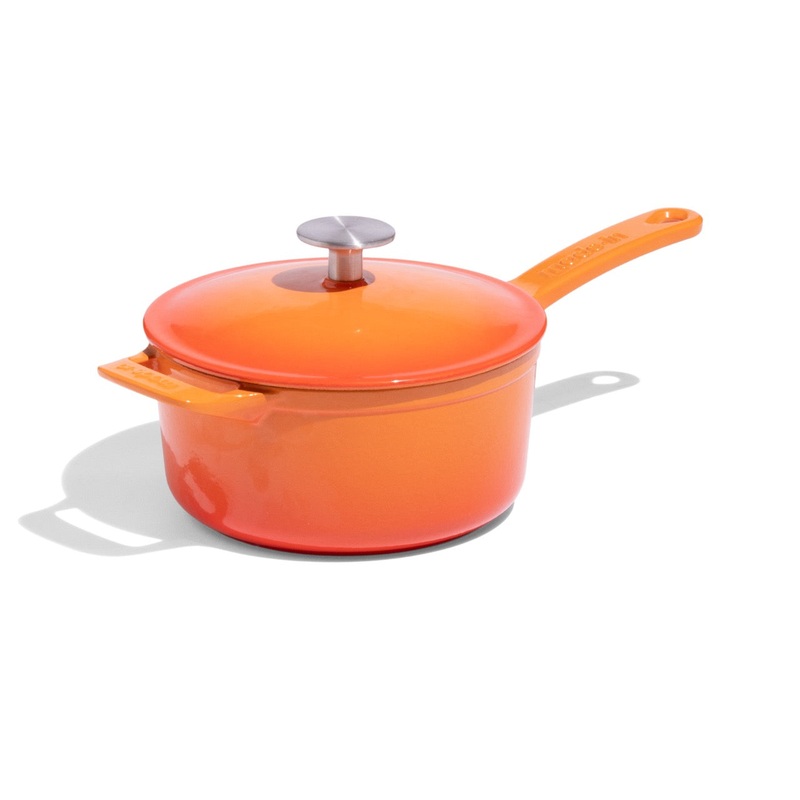 MADE IN Enameled Cast Iron Saucepan: 2 QT, Blood Orange