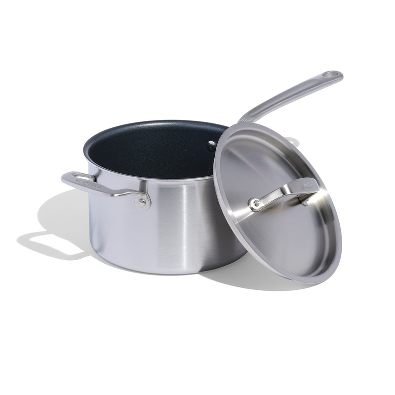 MADE IN ProCoat Non-stick Saucepan with Lid: 4 QT