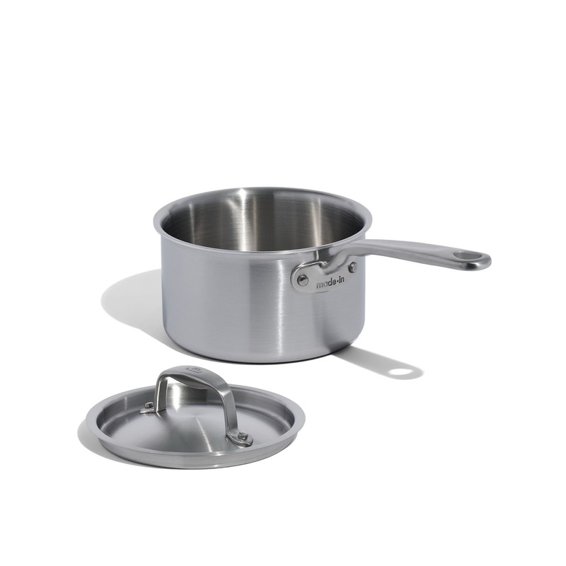 MADE IN Stainless Clad Saucepan with Lid: 2 QT