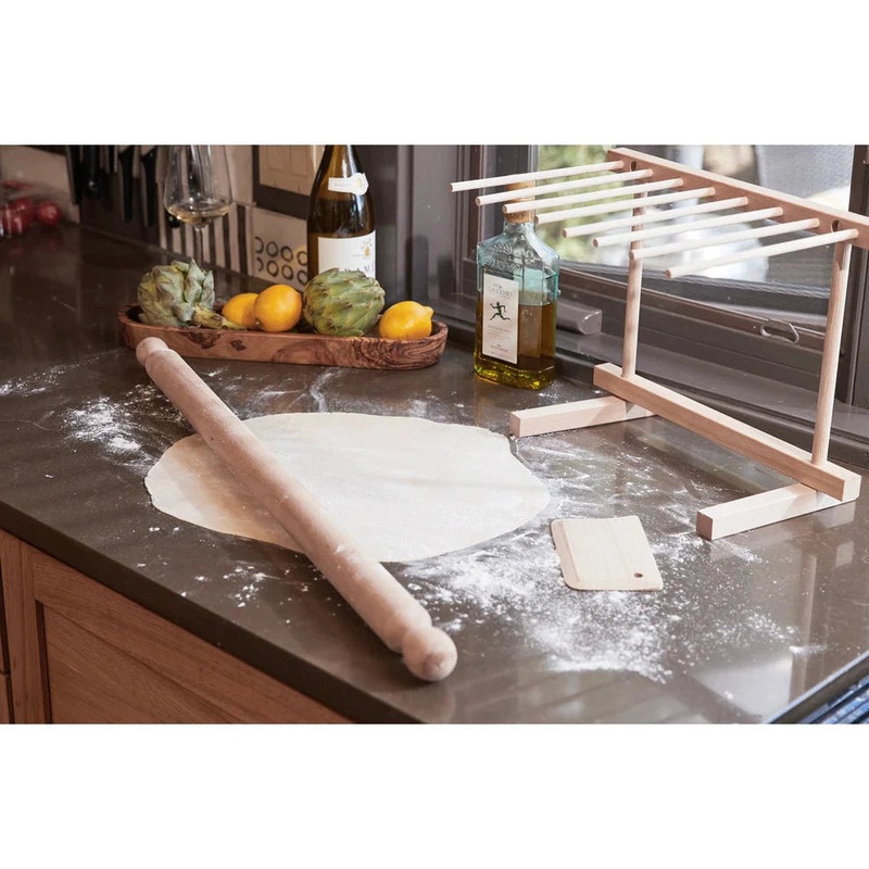 Verve Culture Italian Mattarello Pasta Rolling Pin and Dough Scraper Set