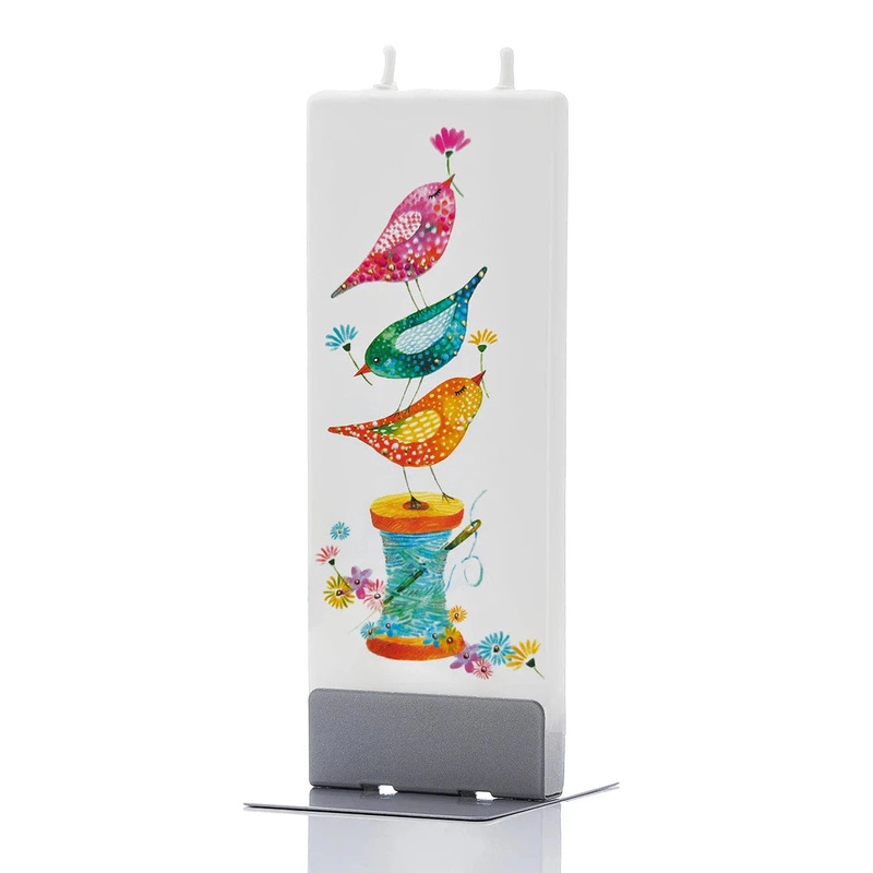 Flatyz Candle: Birds on a Sewing Spool