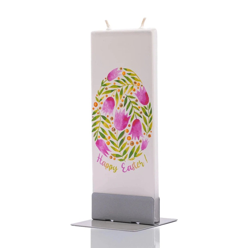 Flatyz Candle: Happy Easter Floral Egg