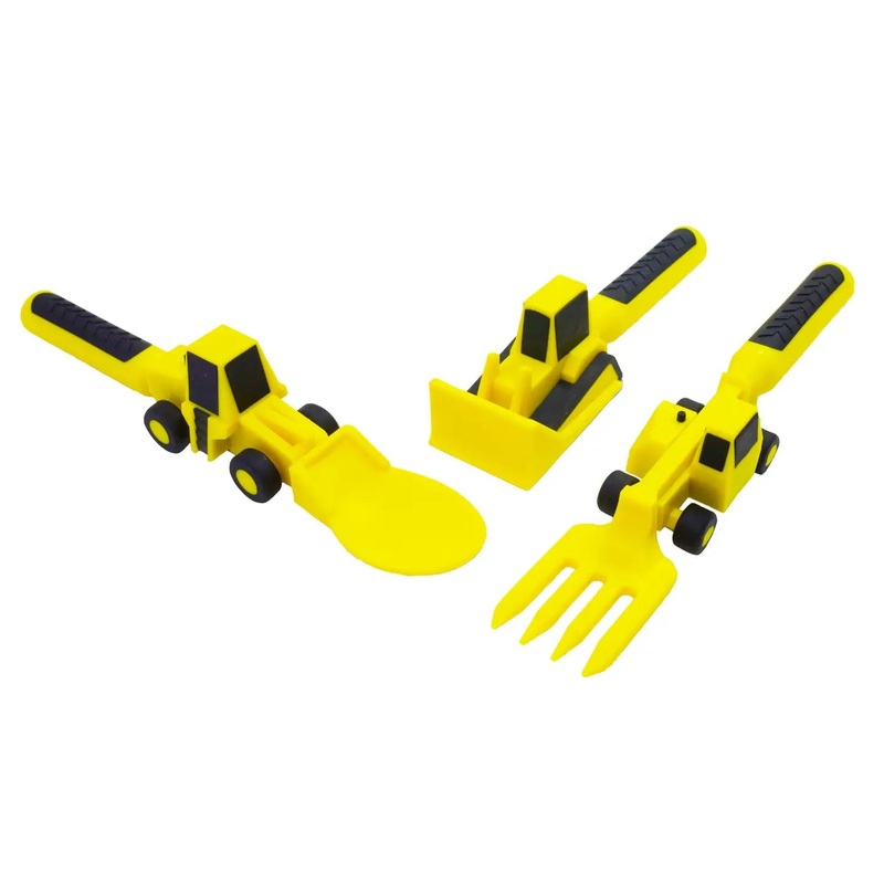Constructive Eating Utensil Set: Construction, Yellow