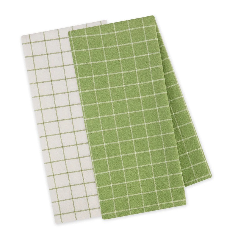DII Dishtowels (Set of 2): Windowpane, Clover