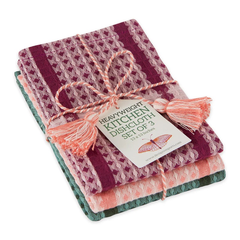 DII Heavyweight Dishcloths (Set of 3): Villa Waffle