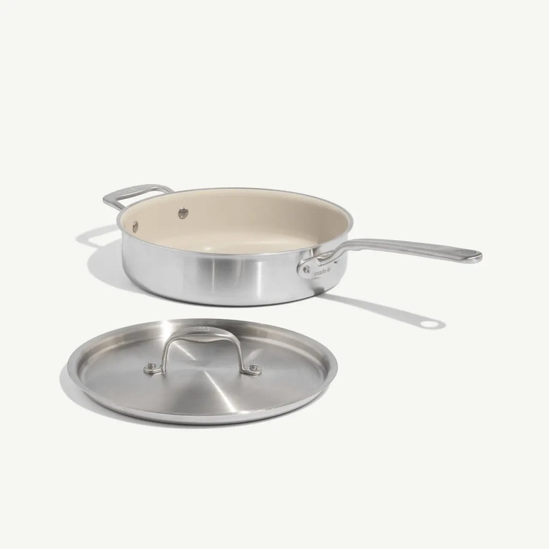MADE IN CeramiClad Non-stick Saute Pan with Lid: 3.5 QT