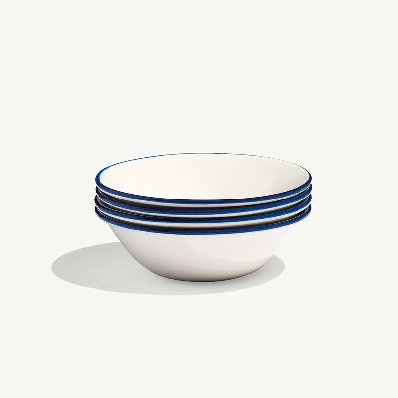 MADE IN Tabletop Side Bowls (Set of 4): Blue Rim