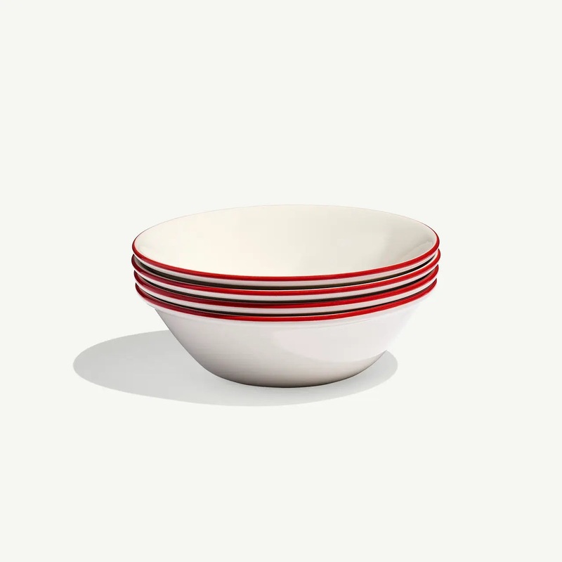 MADE IN Tabletop Side Bowls (Set of 4): Red Rim