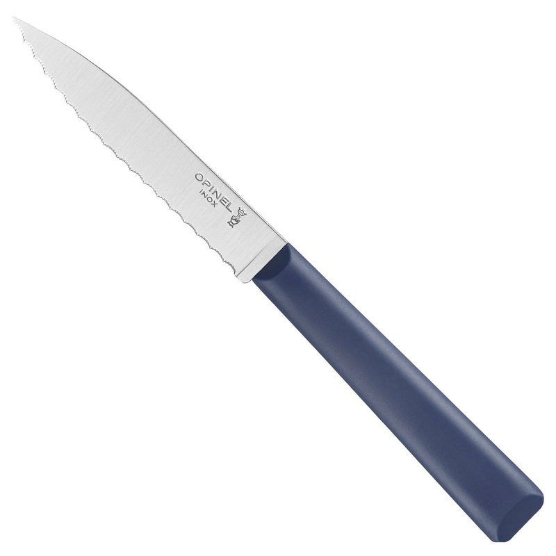 Opinel N313 Dishwasher Safe 3" Serrated Paring Knife: Blue