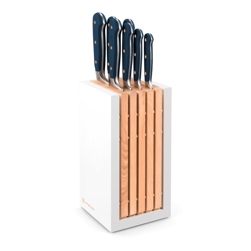 Wustof 8-pcs. Designer White Knife Block Set 1091770716 - Wild Blueberry